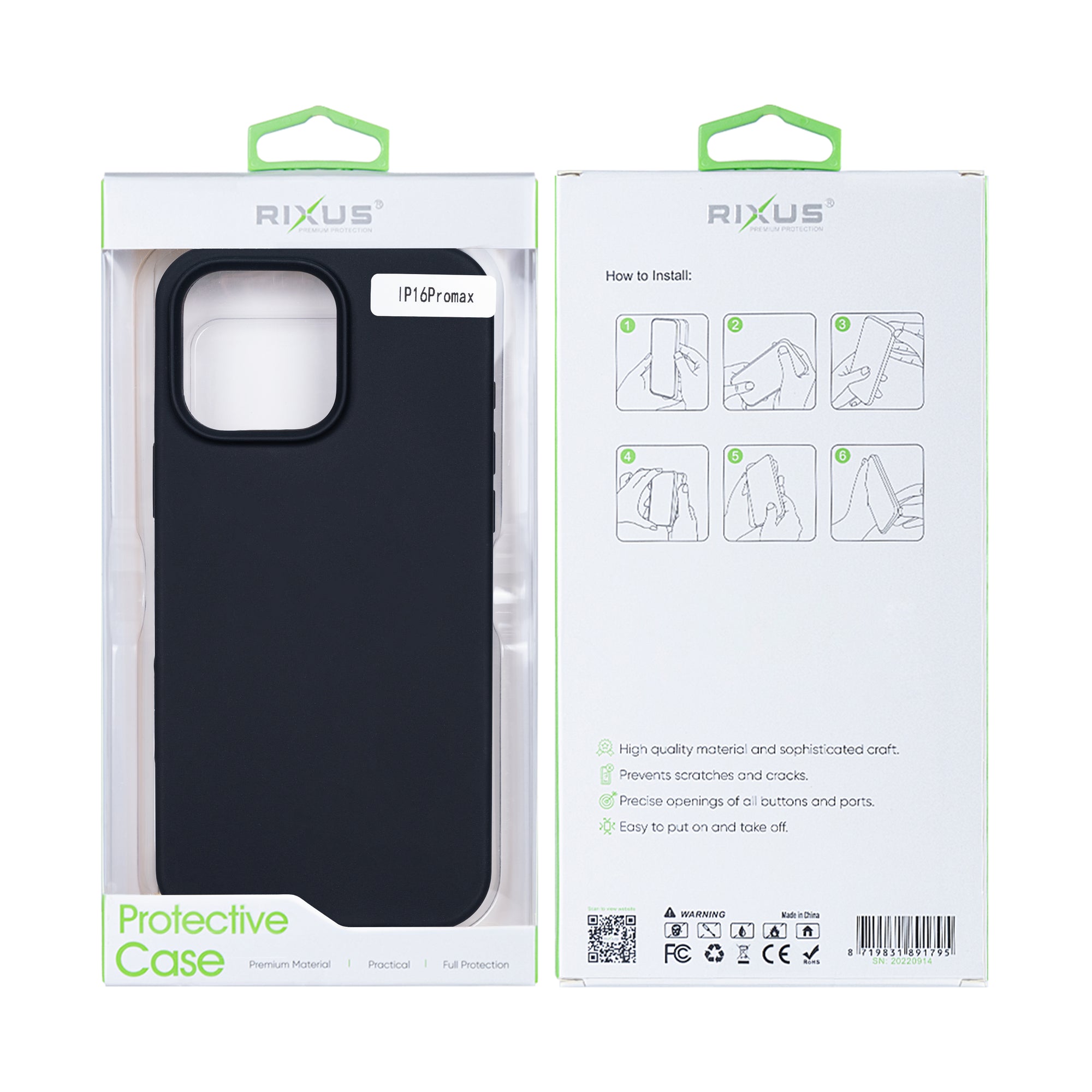 Rixus Soft TPU Phone Case With MagSafe Compatible For Apple iPhone 16 Pro Max Black