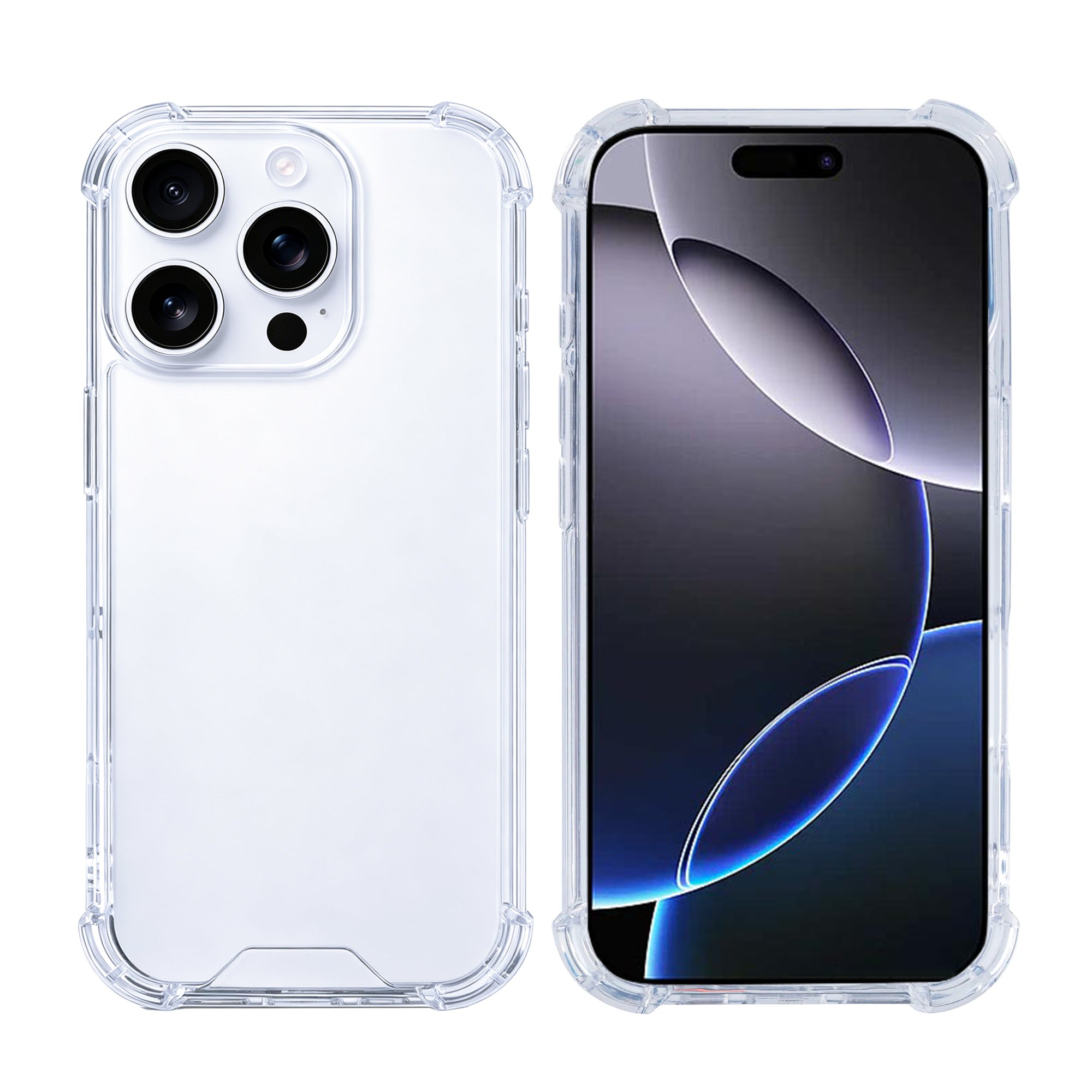 Rixus Anti-Burst Case For Apple iPhone 16 Pro Max Transparent