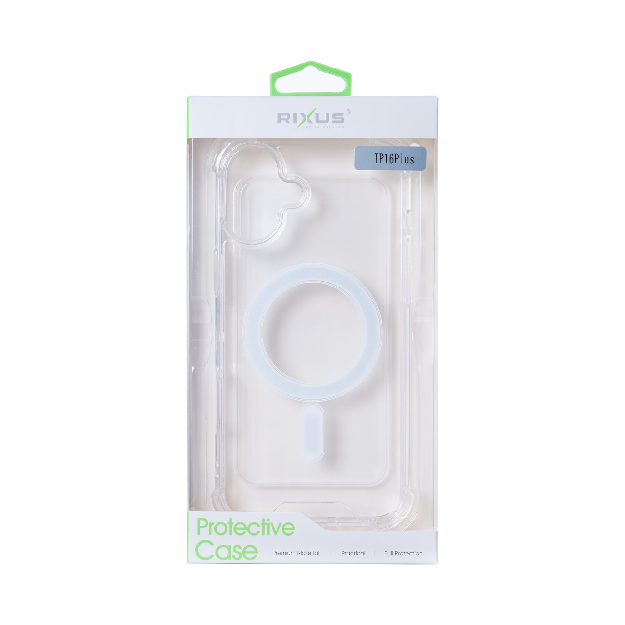 Rixus Anti-Burst Case With MagSafe Compatible For Apple iPhone 16 Plus Transparent