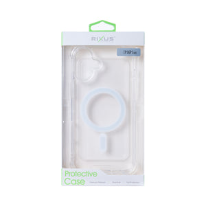 Rixus Anti-Burst Case With MagSafe Compatible For Apple iPhone 16 Plus Transparent