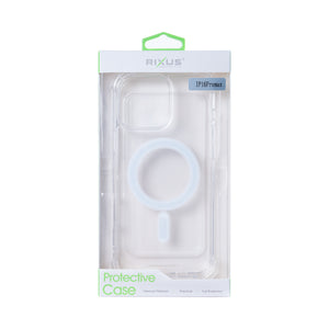 Rixus Anti-Burst Case With MagSafe For Apple iPhone 16 Pro Max Transparent