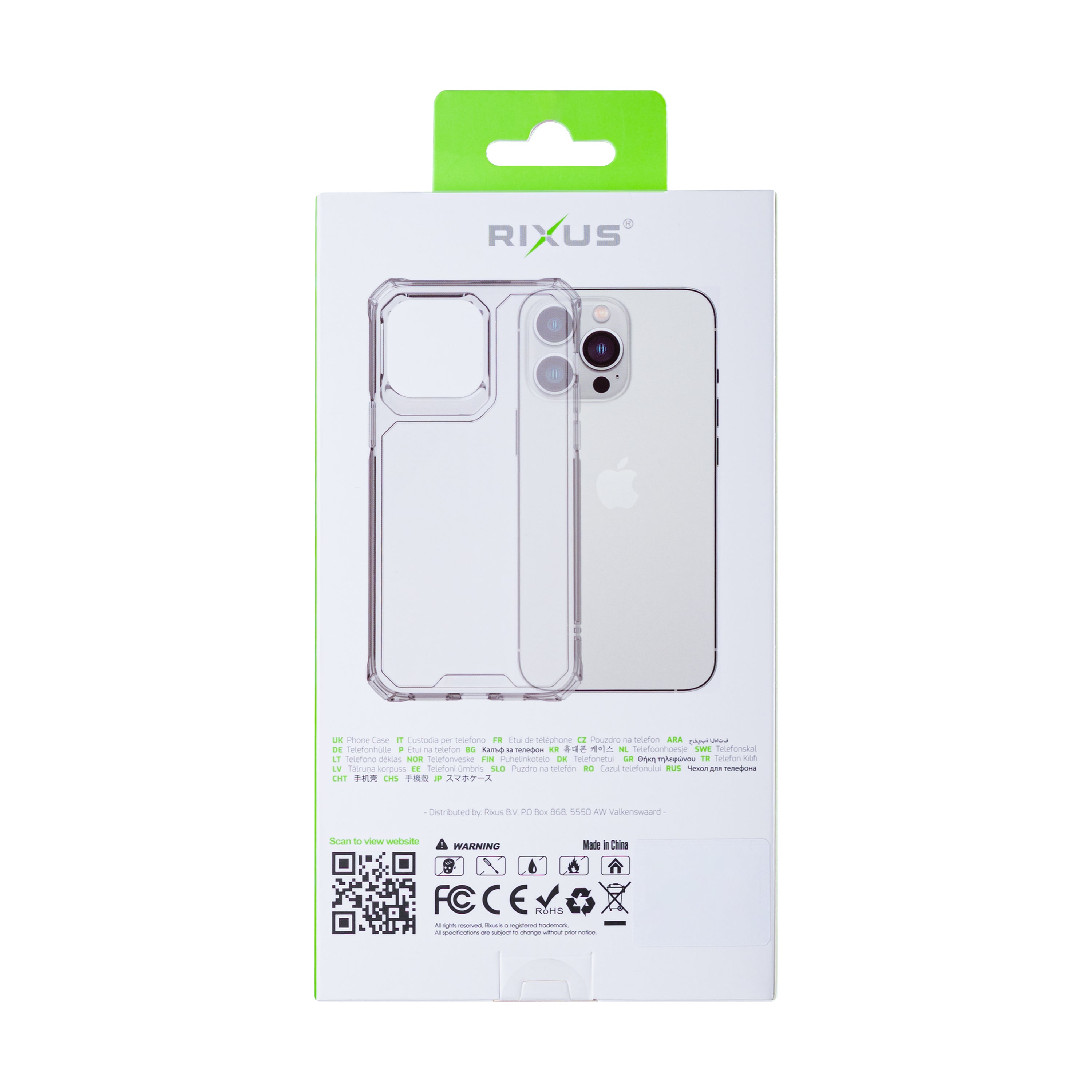 Rixus Armor-X Anti Shock Case For Apple iPhone 16 Pro Transparent