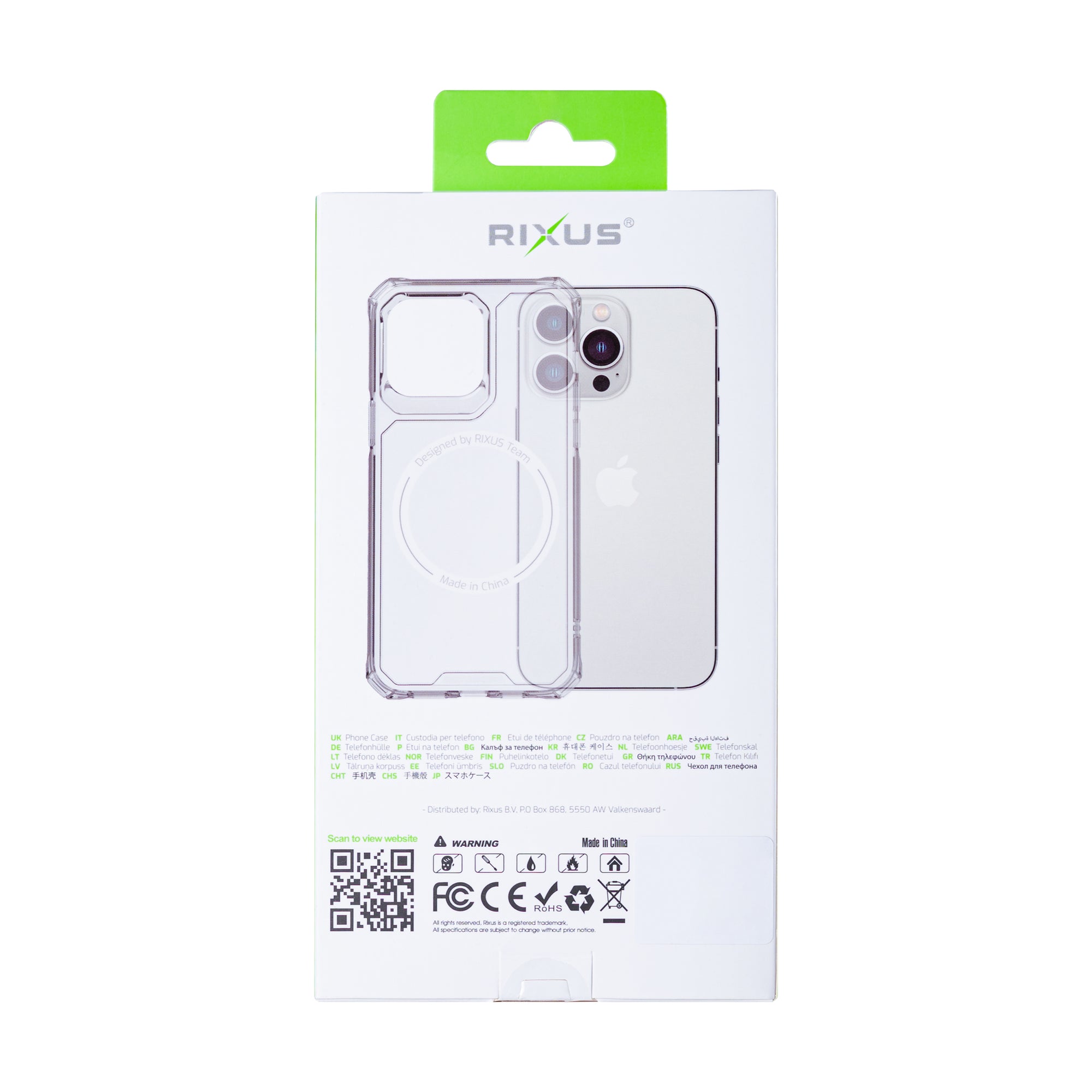 Rixus Armor-X Anti Shock Case With MagSafe Compatible For Apple iPhone 16 Pro Transparent