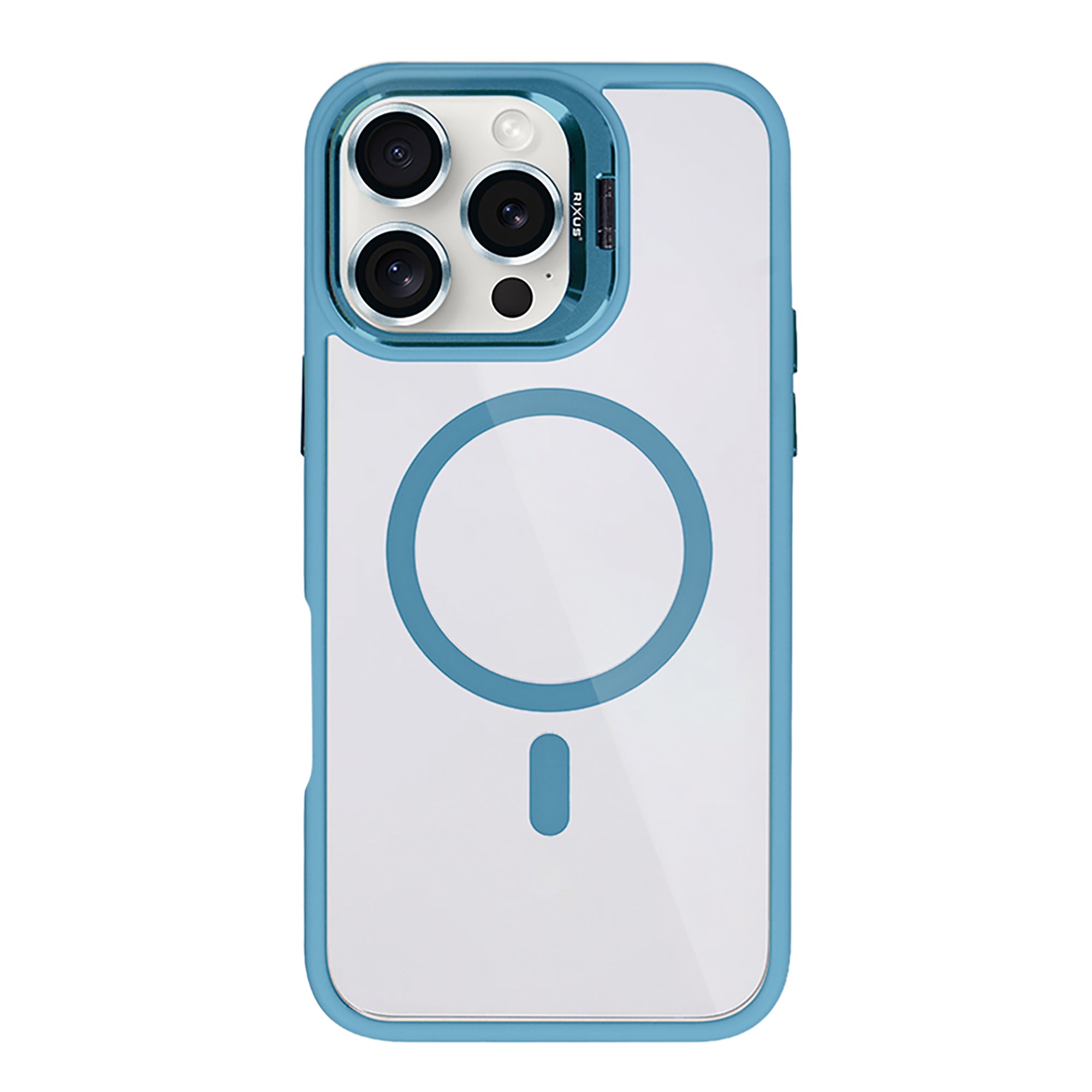 Rixus Classic 03 Case With MagSafe Compatible For Apple iPhone 16 Pro Light Blue