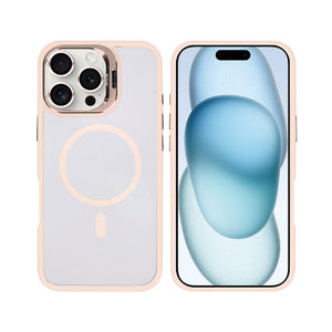 Rixus Classic 03 Case With MagSafe Compatible For Apple iPhone 16 Pro Light Pink