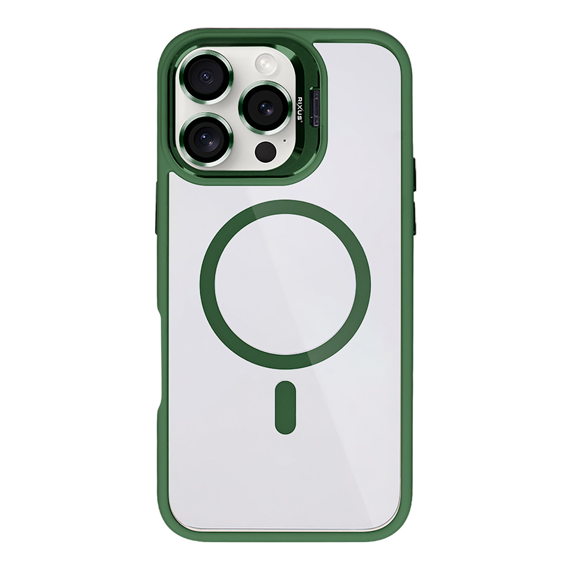Rixus Classic 03 Case With MagSafe Compatible For Apple iPhone 16 Pro Dark Green