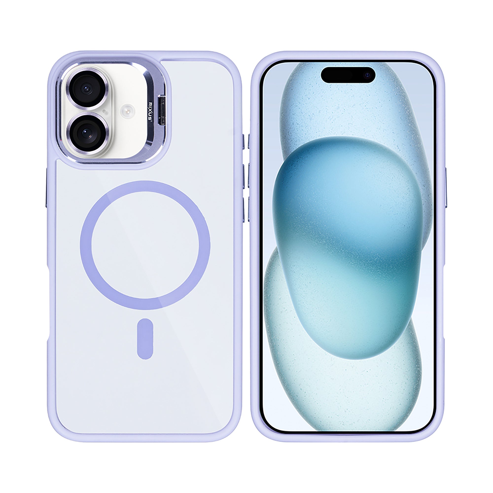 Rixus Classic 03 Case With MagSafe Compatible For Apple iPhone 16 Plus Light Purple