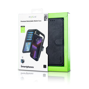 Rixus Duo Magnetic Detachable Wallet For Apple iPhone 16 Pro Black