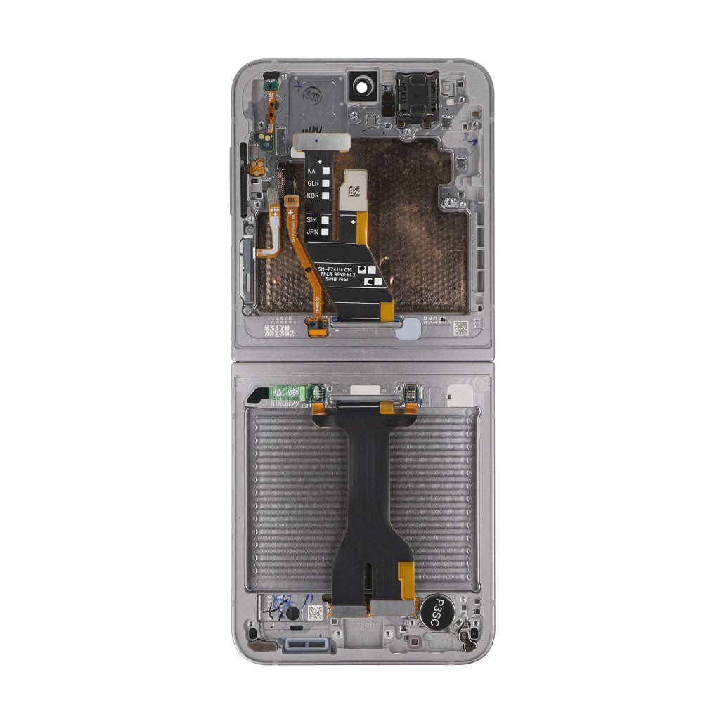 Samsung Galaxy Z Flip6 F741B Display And Digitizer With Frame Silver Shadow Service Pack