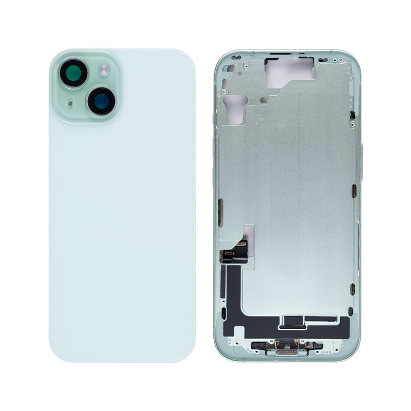 For iPhone 15 Complete Housing Incl. All Small Parts Without Battery And Back Camera Green