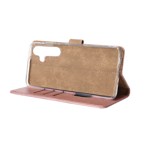 Rixus Bookcase For Samsung Galaxy S24 FE Pink