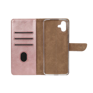 Rixus Bookcase For Samsung Galaxy A06 Pink