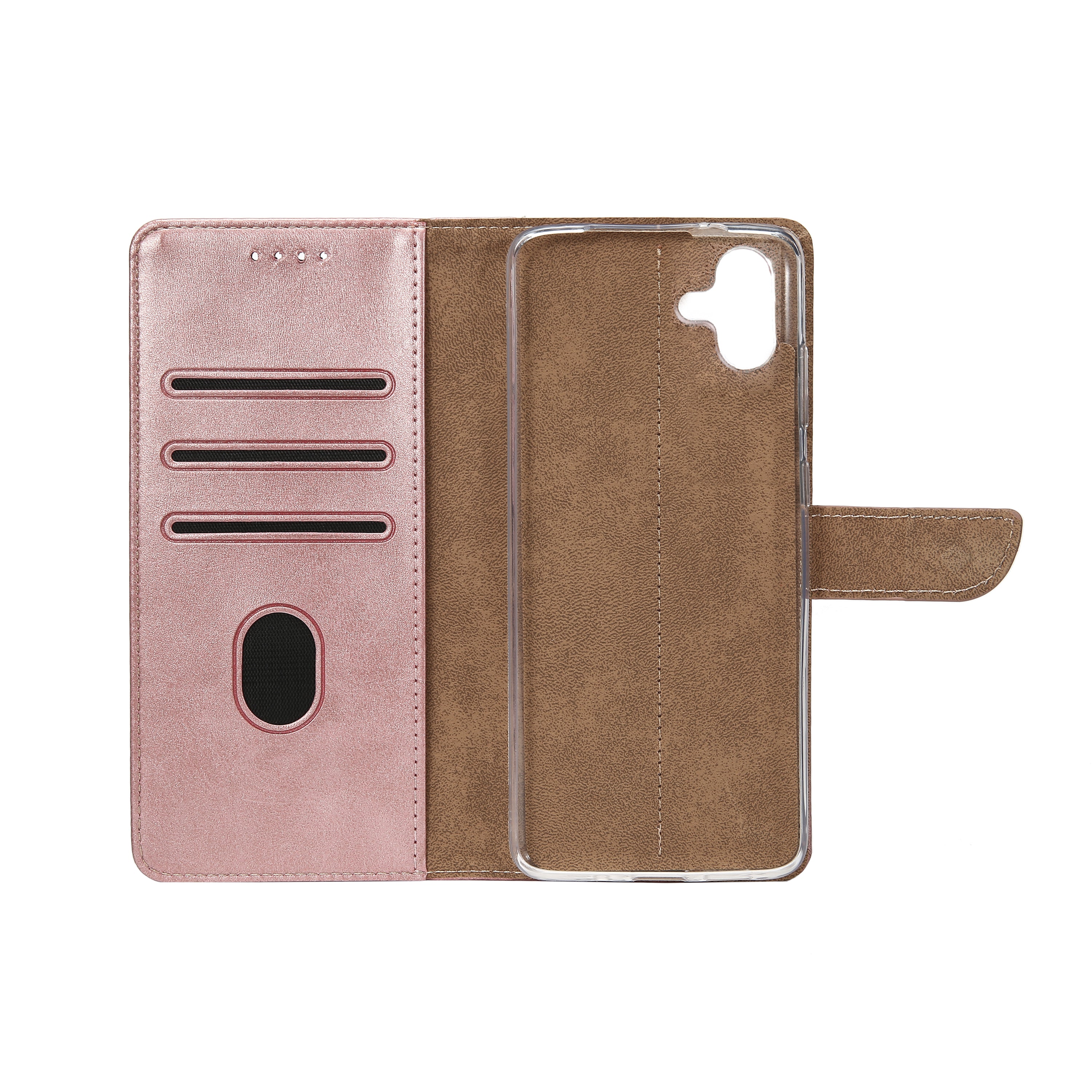 Rixus Bookcase For Samsung Galaxy A06 Pink