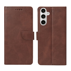 Rixus Bookcase For Samsung Galaxy S24 FE Brown
