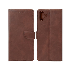 Rixus Bookcase For Samsung Galaxy A06 Brown