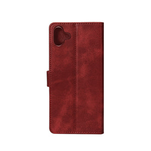 Rixus Bookcase For Samsung Galaxy A06 Dark Red