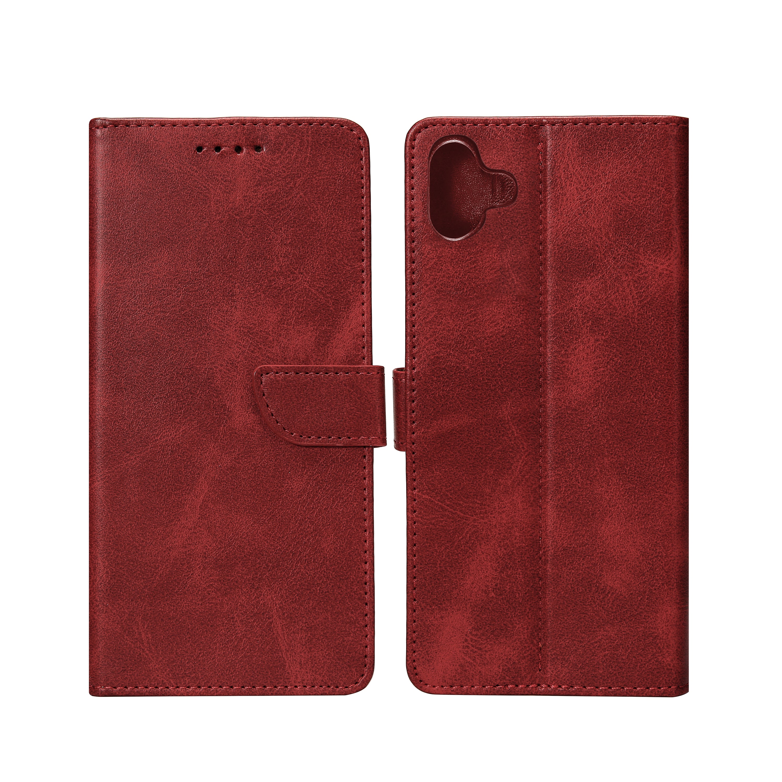 Rixus Bookcase For Samsung Galaxy A06 Dark Red