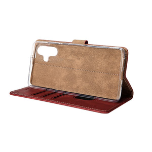 Rixus Bookcase For Samsung Galaxy A06 Dark Red