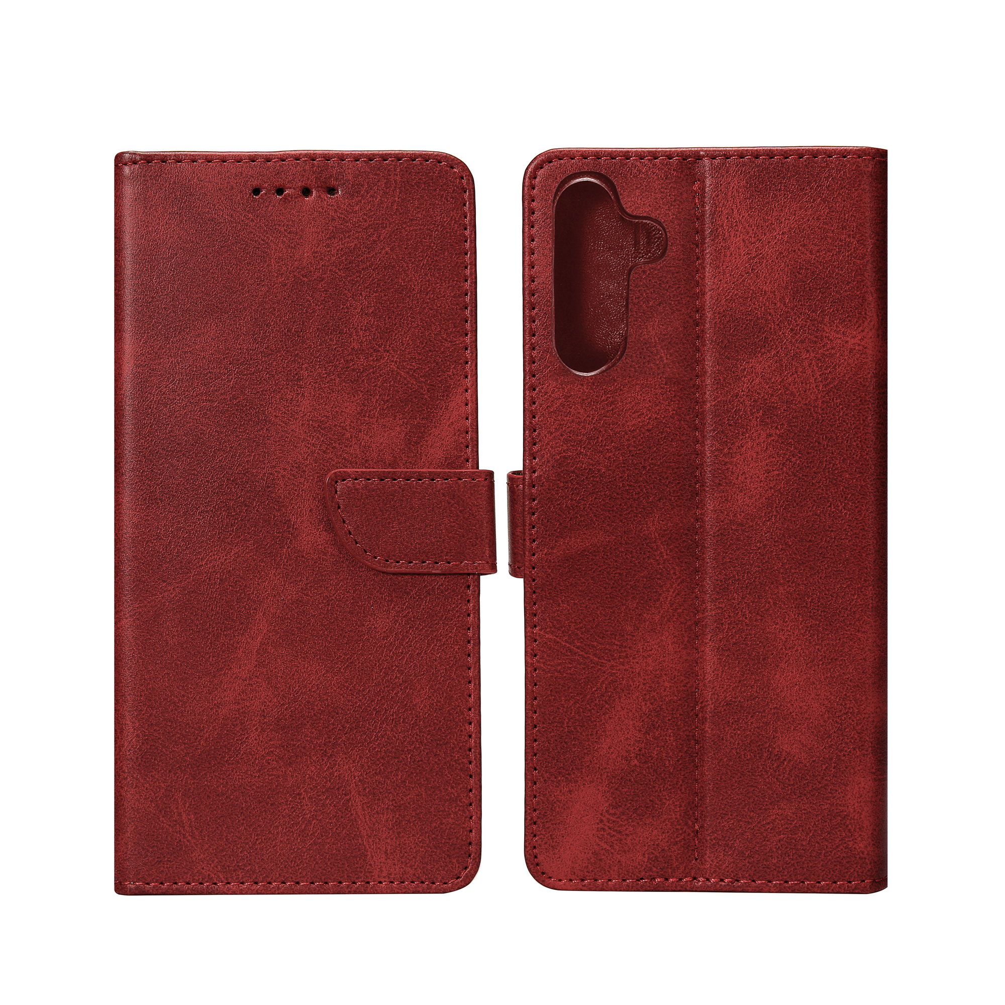 Rixus Bookcase For Samsung Galaxy A16 4G, 5G Dark Red