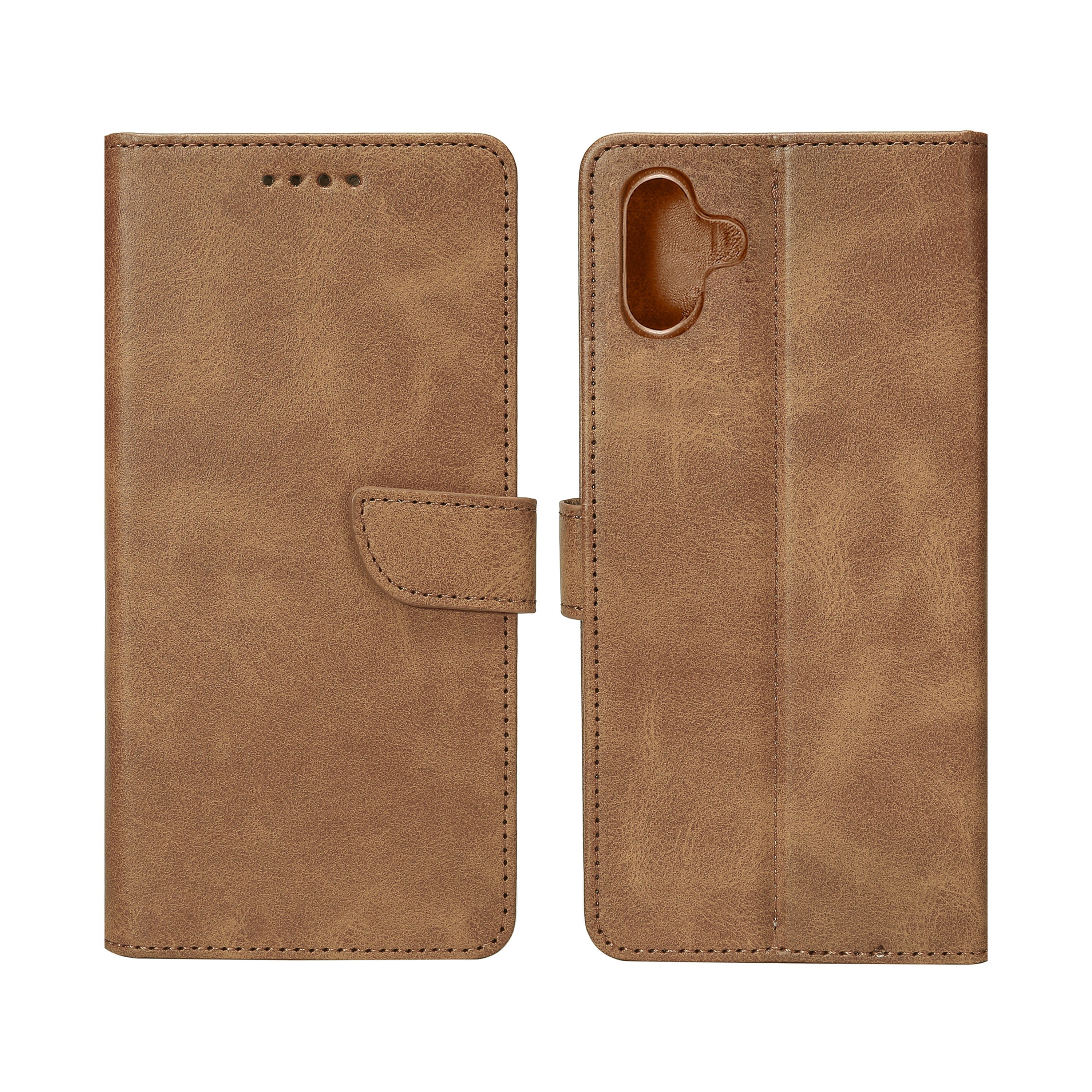 Rixus Bookcase For Samsung Galaxy A06 Light Brown