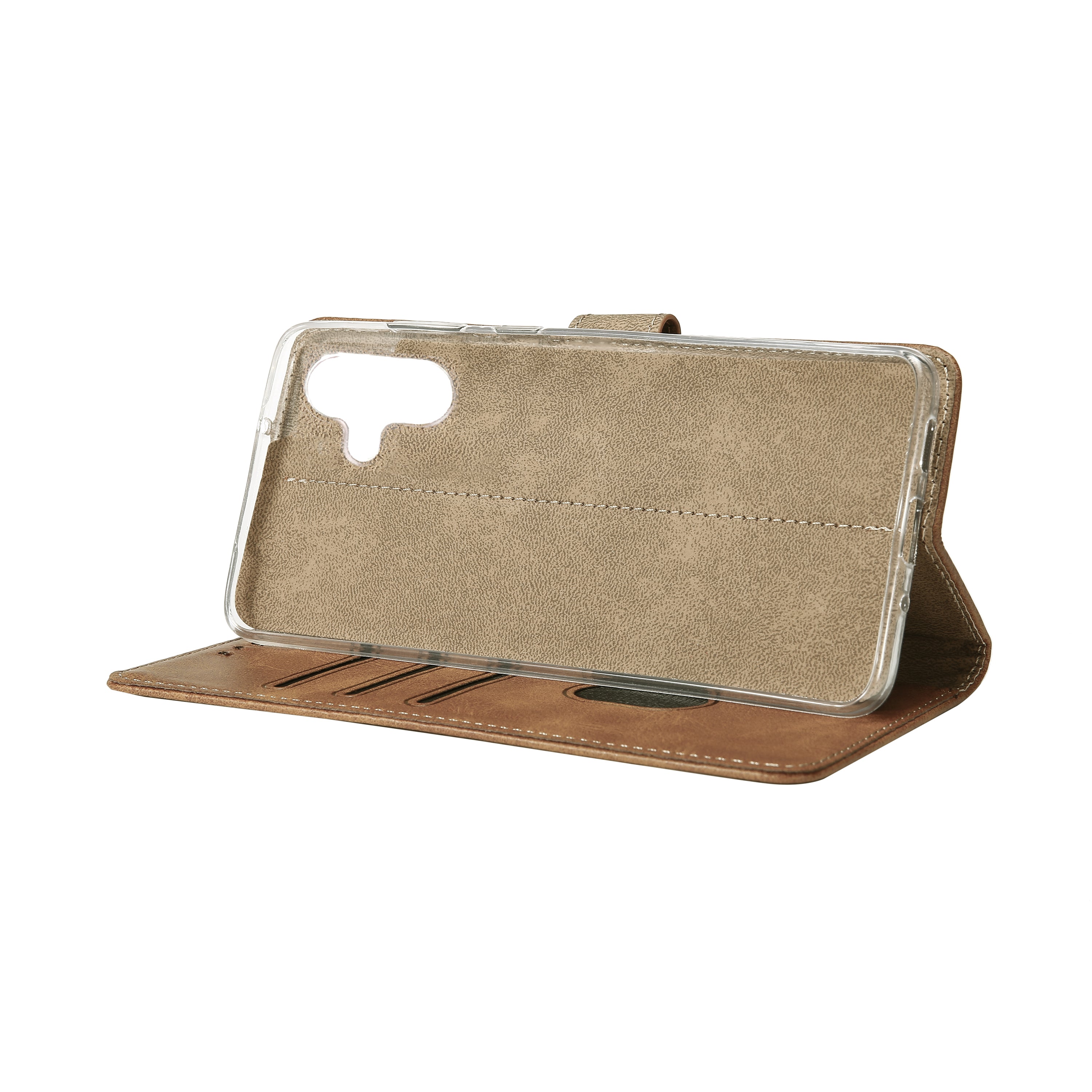 Rixus Bookcase For Samsung Galaxy A06 Light Brown