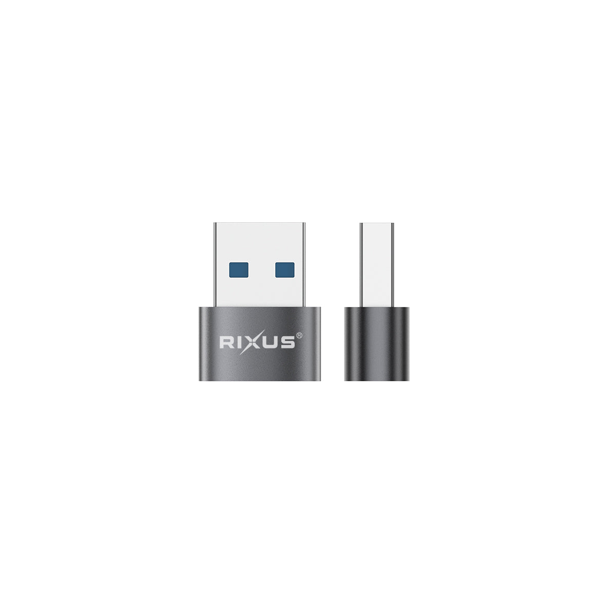 Rixus RXOTG01 USB-A To USB-C OTG Adapter Space Gray (2-Pack)