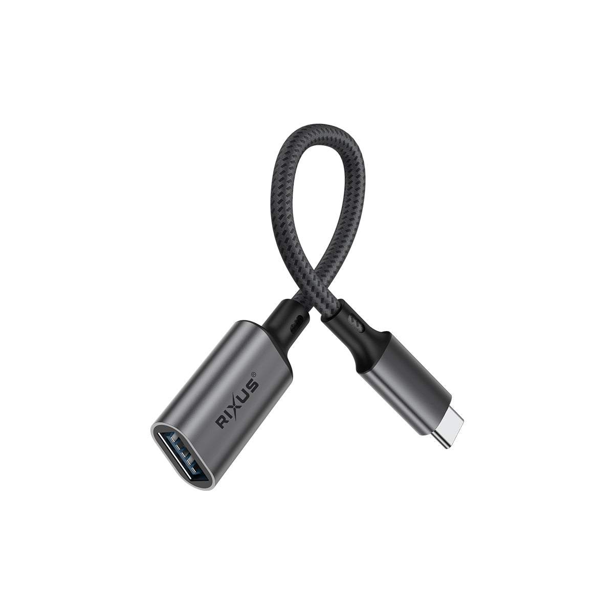 Rixus RXMU24 USB-C To USB A 3.0 Adapter Space Gray
