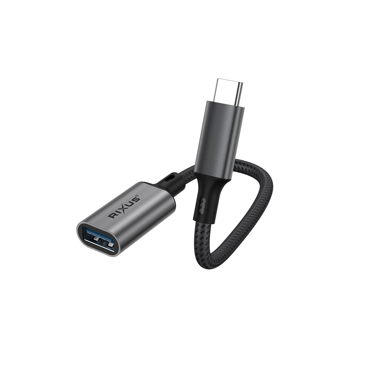 Rixus RXMU24 USB-C To USB A 3.0 Adapter Space Gray