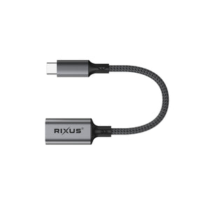 Rixus RXMU24 USB-C To USB A 3.0 Adapter Space Gray