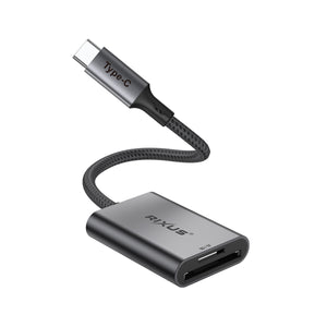 Rixus RXCR01 USB-C To SD/TF Card Reader Adapter Space Gray
