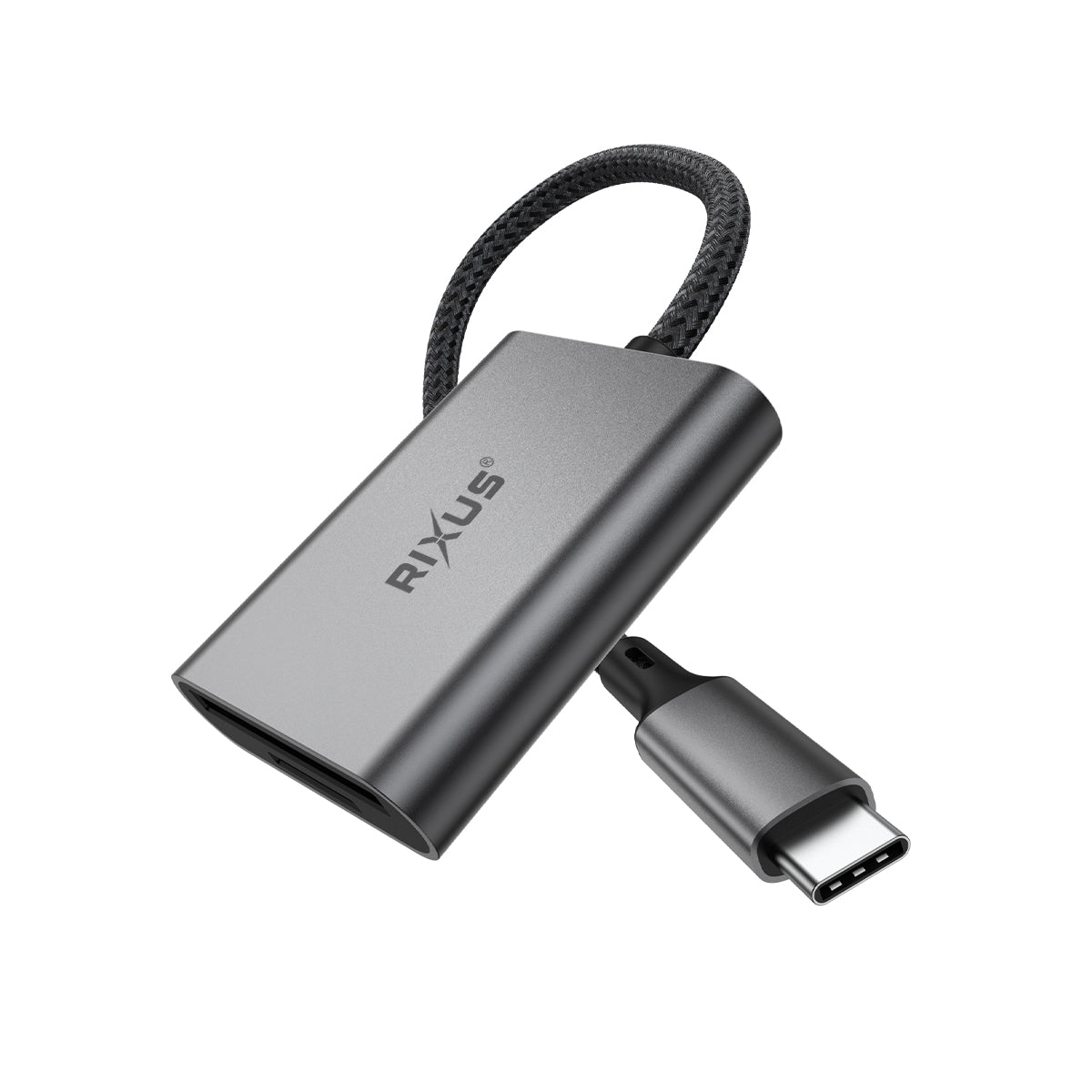 Rixus RXCR01 USB-C To SD/TF Card Reader Adapter Space Gray