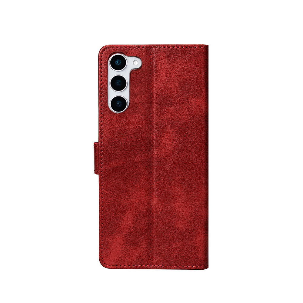 Rixus Bookcase For Samsung Galaxy S23 Dark Red