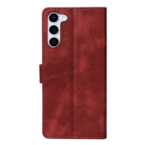 Rixus Bookcase For Samsung Galaxy S23 Dark Red