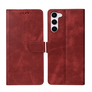 Rixus Bookcase For Samsung Galaxy S23 Dark Red