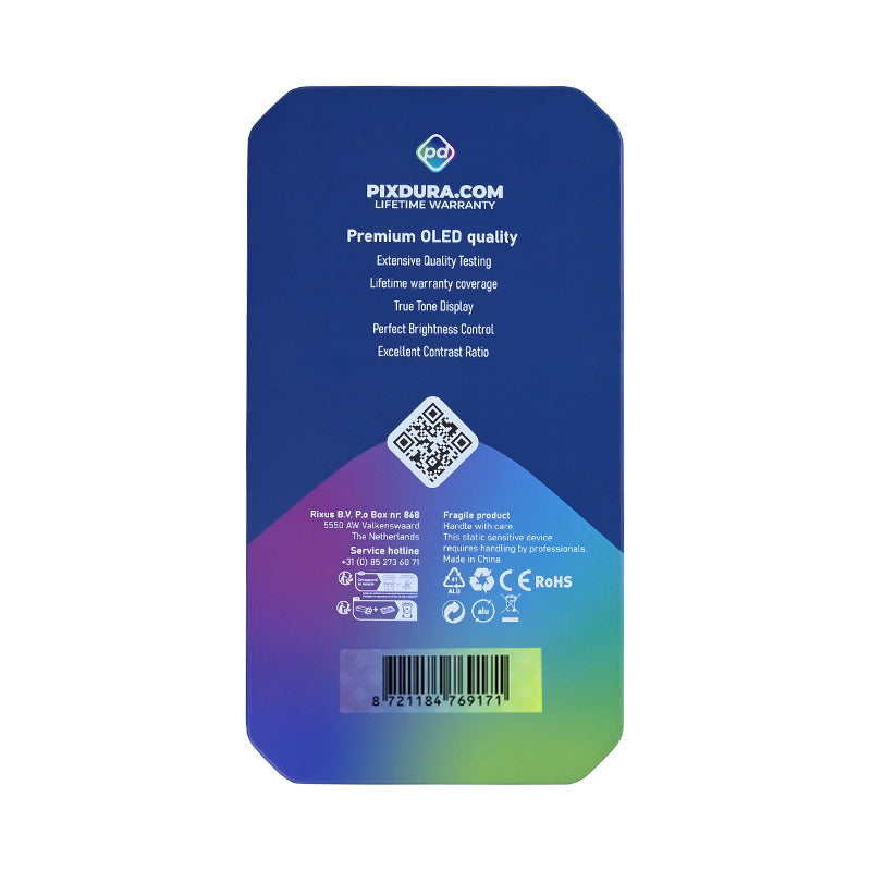 PIXDURA For Apple iPhone 15 Display And Digitizer Soft-OLED Premium (IC Removable) (90Hz)