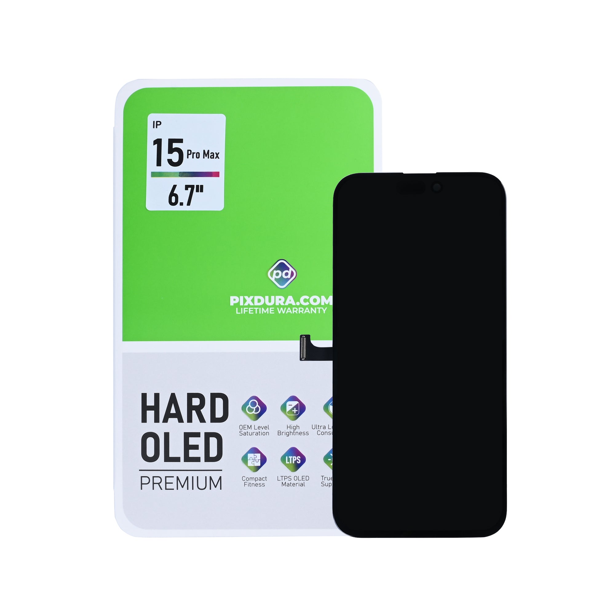 PIXDURA For iPhone 15 Pro Max Display And Digitizer Hard-OLED Premium