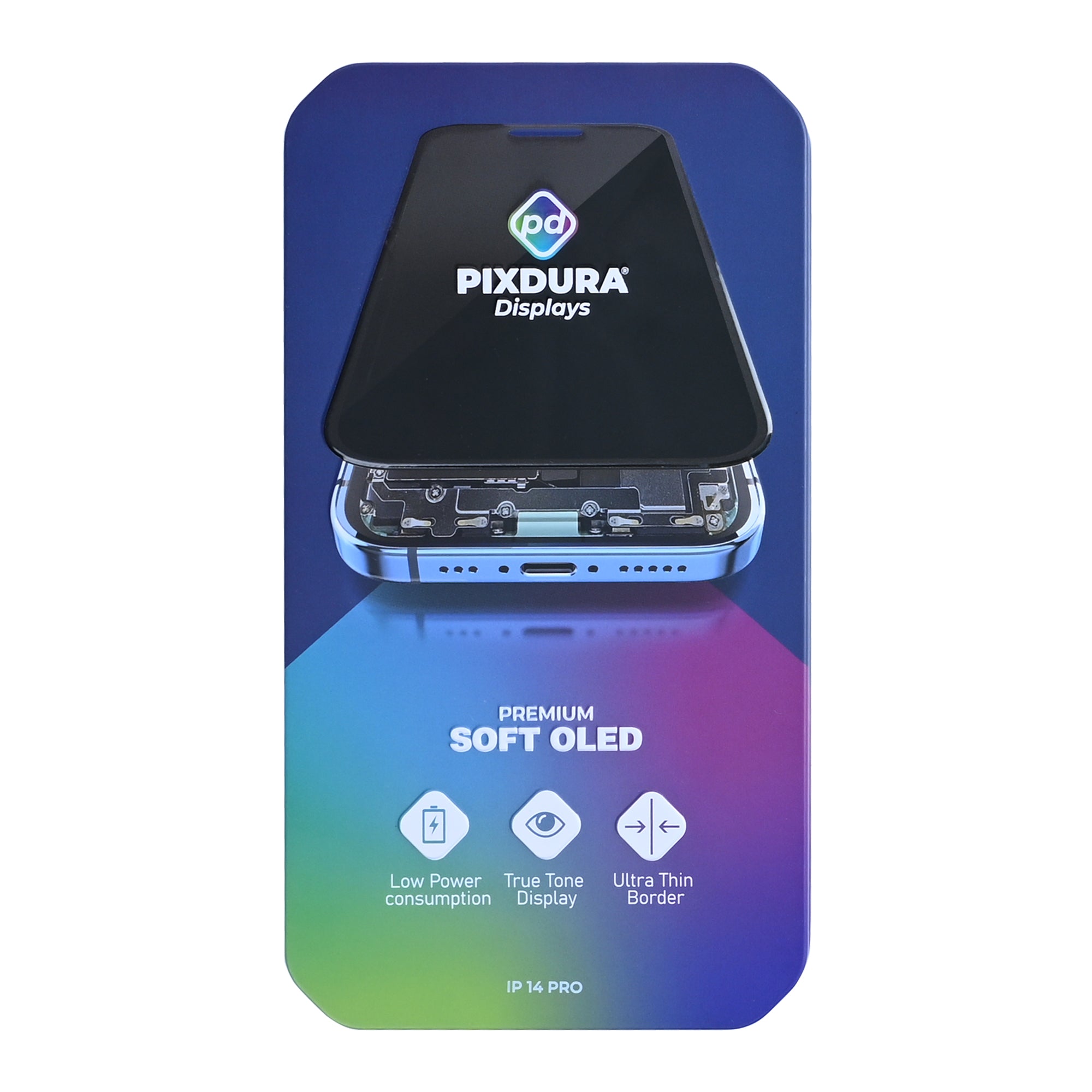 PIXDURA For Apple iPhone 14 Pro Display And Digitizer Soft-OLED Premium (IC Removable) (120Hz)