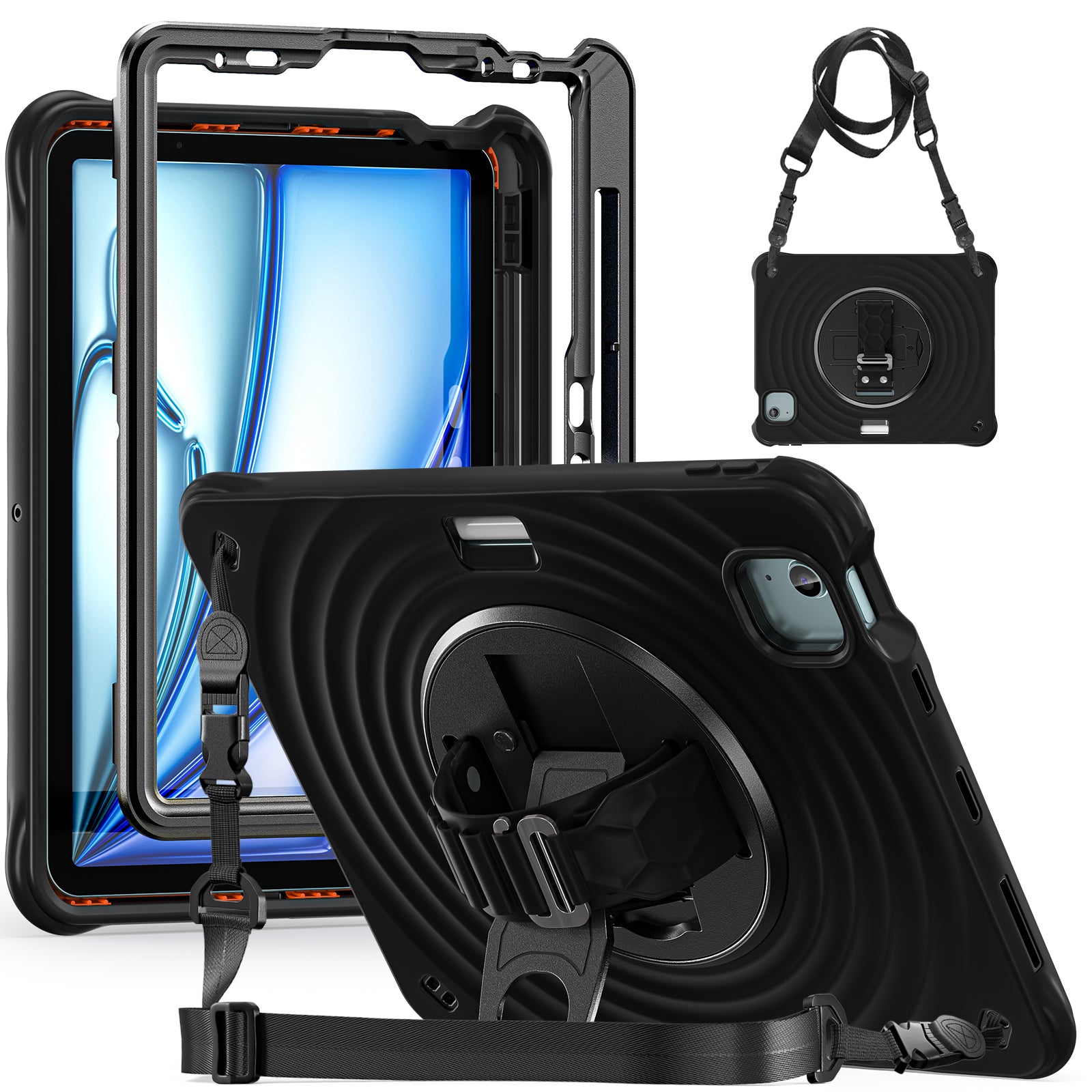 Rixus RXTC08 Anti Shock Case For Apple iPad 7, 8, 9 10.2 inch (2019, 2020, 2021) Black