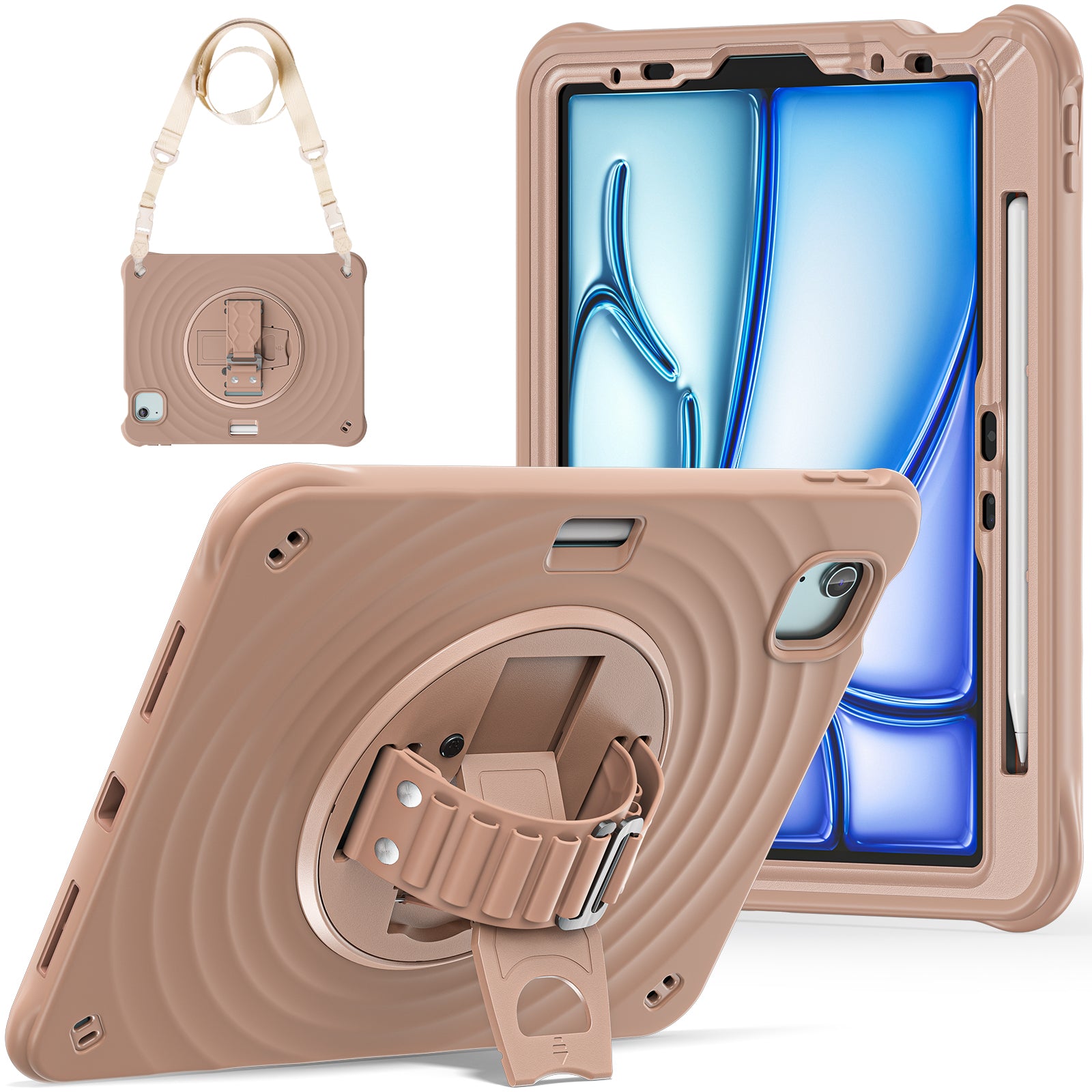 Rixus RXTC08 Anti Shock Case For Apple iPad 7, 8, 9 10.2 inch (2019, 2020, 2021) Latte