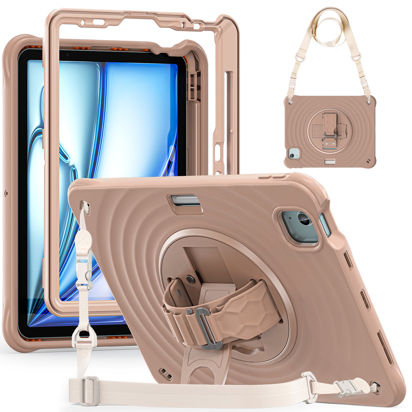 Rixus RXTC08 Anti Shock Case For Apple iPad 7, 8, 9 10.2 inch (2019, 2020, 2021) Latte