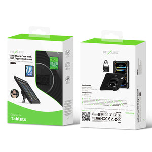 Rixus RXTC08 Anti Shock Case For Apple iPad Air 11 inch (2024), Air 4 10.9 inch (2020), Air 5 10.9 inch (2022), Pro 11 inch (2018, 2020, 2021, 2022) Black