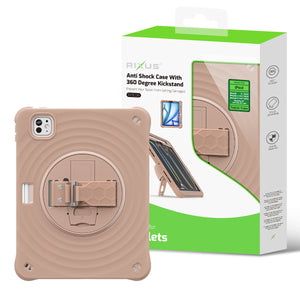 Rixus RXTC08 Anti Shock Case For Apple iPad Air 11 inch (2024, 2025, 2026), Air 4 10.9 inch (2020), Air 5 10.9 inch (2022), Pro 11 inch (2018, 2020, 2021, 2022) Latte
