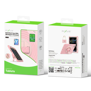 Rixus RXTC08 Anti Shock Case For Apple iPad Air 11 inch (2024), Air 4 10.9 inch (2020), Air 5 10.9 inch (2022), Pro 11 inch (2018, 2020, 2021, 2022) Cherry Blossoms Pink