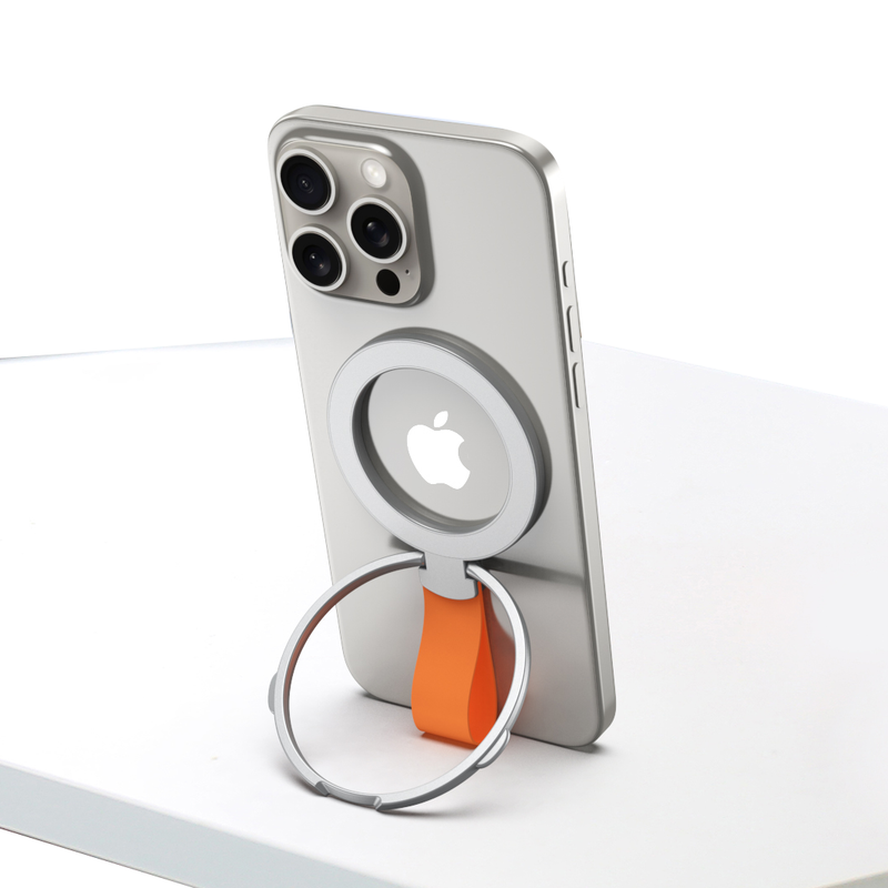 Rixus RXPH20SO Mobile Phone Holder With MagSafe Silver And Orange