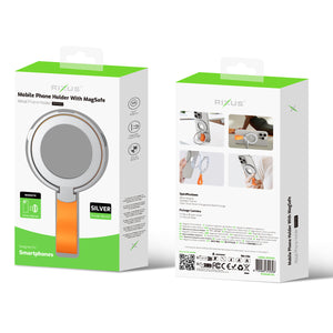 Rixus RXPH20SO Mobile Phone Holder With MagSafe Compatible Silver And Orange