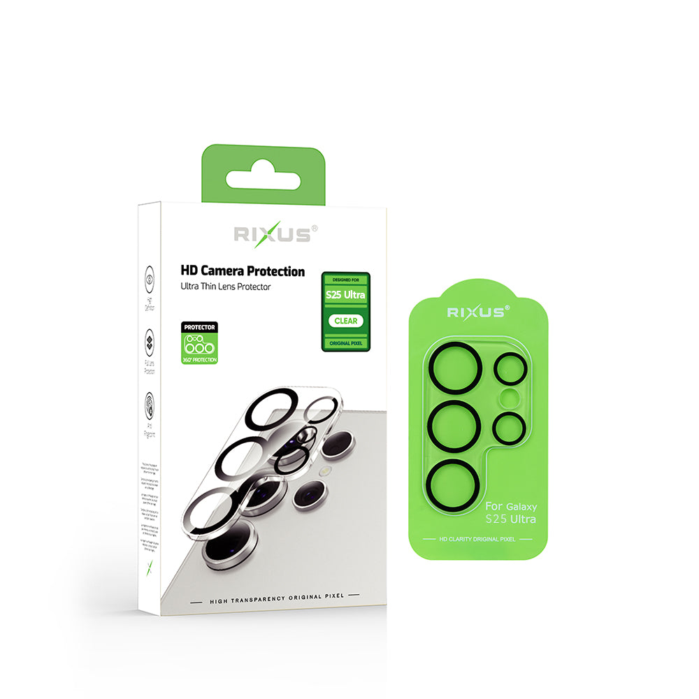 Rixus Clear HD Camera Tempered Glass For Samsung Galaxy S25 Ultra