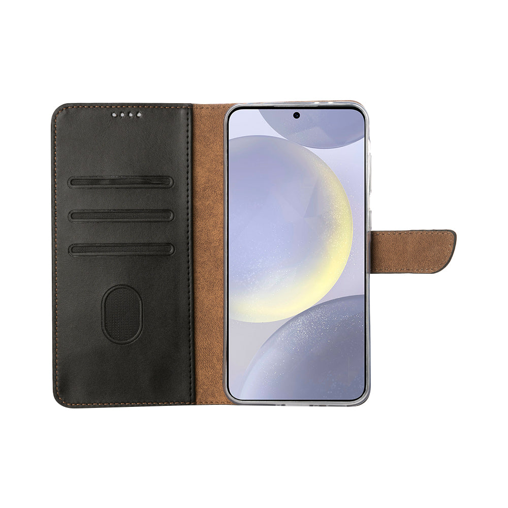 Rixus Bookcase For Samsung Galaxy S25 Plus Black