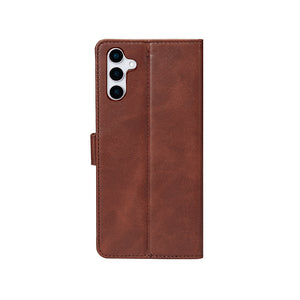 Rixus Bookcase For Samsung Galaxy S25 Plus Brown