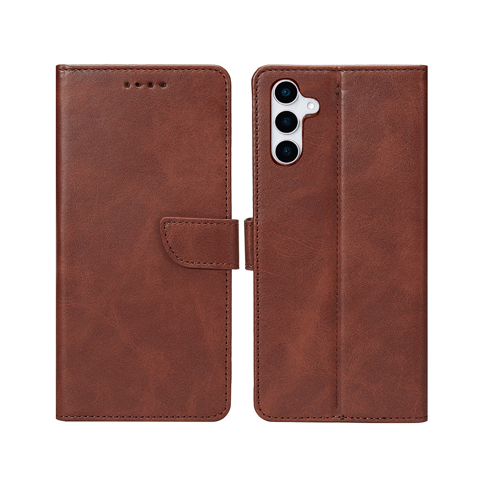 Rixus Bookcase For Samsung Galaxy S25 Plus Brown