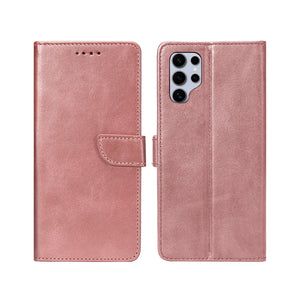 Rixus Bookcase For Samsung Galaxy S25 Ultra Pink